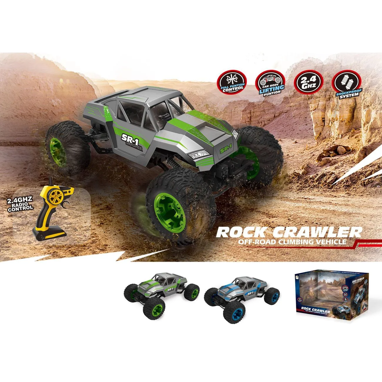 1:8 Remote Control 2.4Ghz Large Bigfoot Rock Crawler Climbing Car