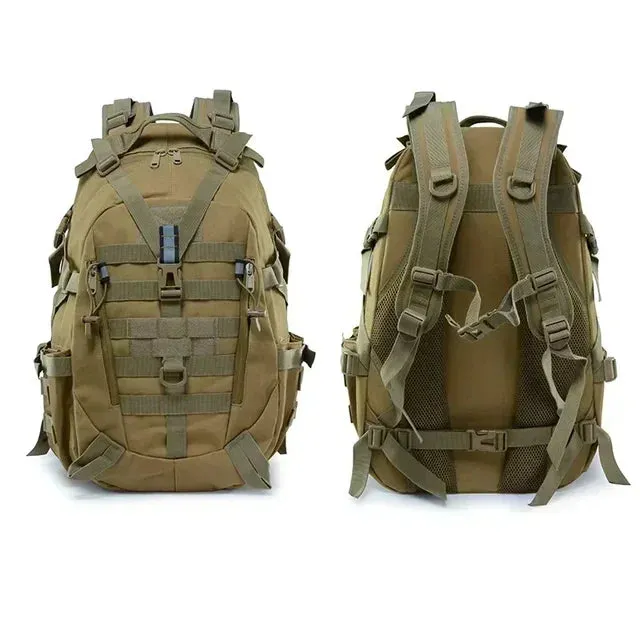 40L Outdoor Reflective Shoulder Bag Camping Backpack Men's Military Bag Travel Bags Army Tactical Molle Climbing Rucksack Hiking