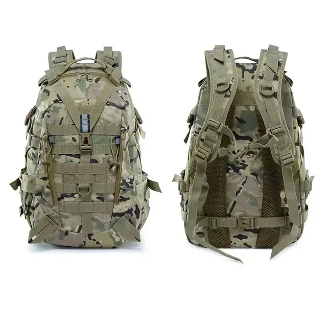 40L Outdoor Reflective Shoulder Bag Camping Backpack Men's Military Bag Travel Bags Army Tactical Molle Climbing Rucksack Hiking