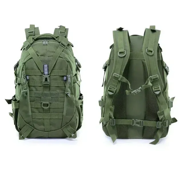 40L Outdoor Reflective Shoulder Bag Camping Backpack Men's Military Bag Travel Bags Army Tactical Molle Climbing Rucksack Hiking