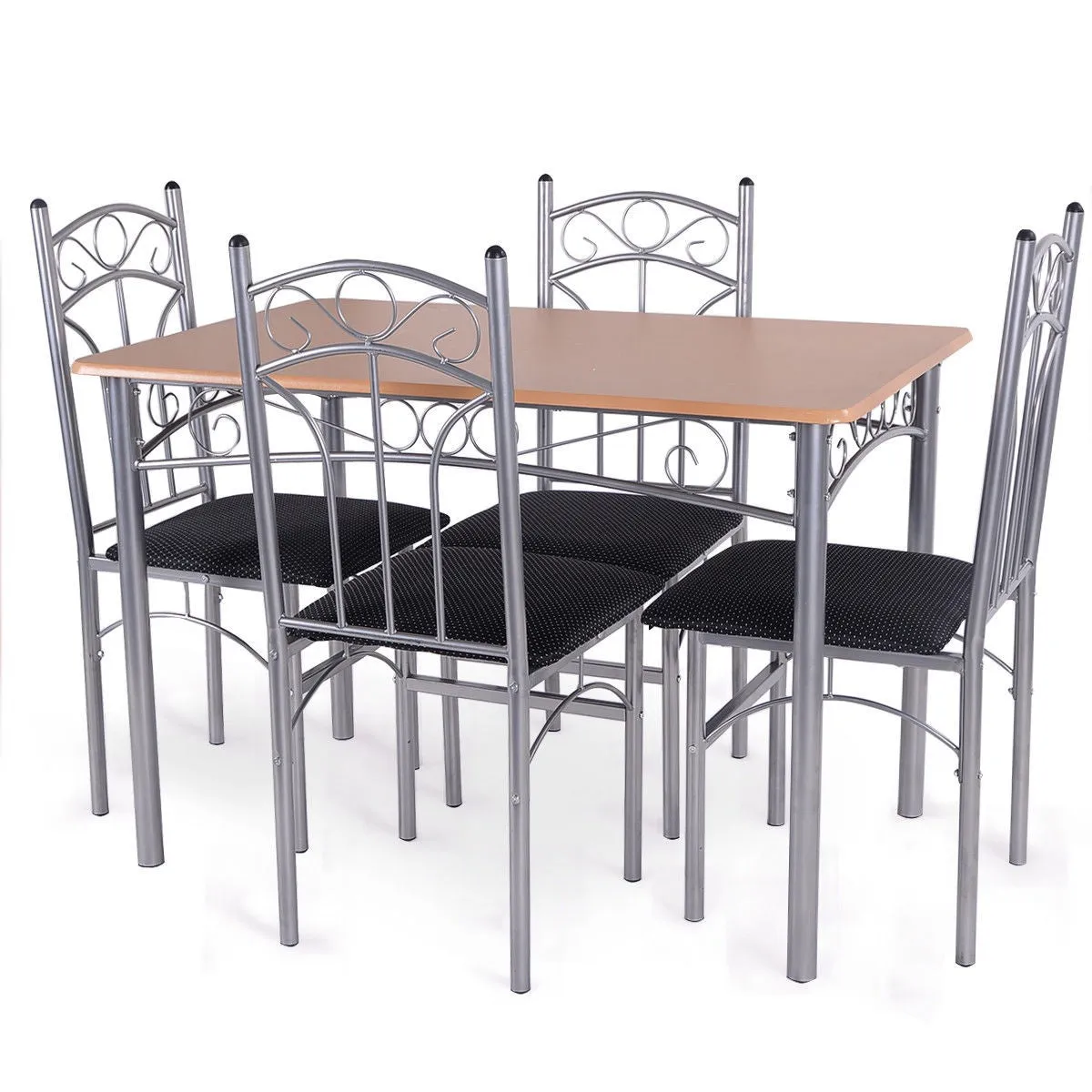 5PCS Dining Set Table and 4 Chairs Home Kitchen Modern Furniture