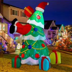 7FT Inflatable Santa Claus Christmas Tree with Built-in LED Lights