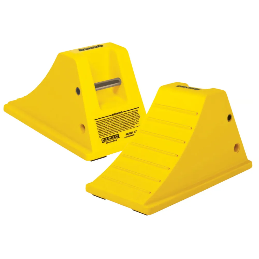 All-Terrain Heavy Duty Wheel Chocks - 46" Max Tire Diameter - 75 Tons Capacity - Cored Bottom