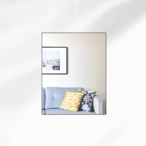 Ammar Glass Rectangular Frameless Decorative Wall Mount Mirror (Silver) | Bathroom Mirror, Vanity Mirror, Living Room Mirror | Size 18 X 36 Inches | Non-Bevelled Mirror | Made in India (NBRT1836)