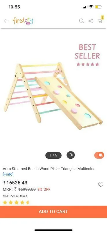 ARIRO steamed beach wood pikler triangle with slide