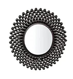 Art N Crafts Exports Decorative Metal Frame Round Wall Mirror Bathroom Mirror Living Room Mirror Royal Mirror Villas Mirror Home Mirror Black