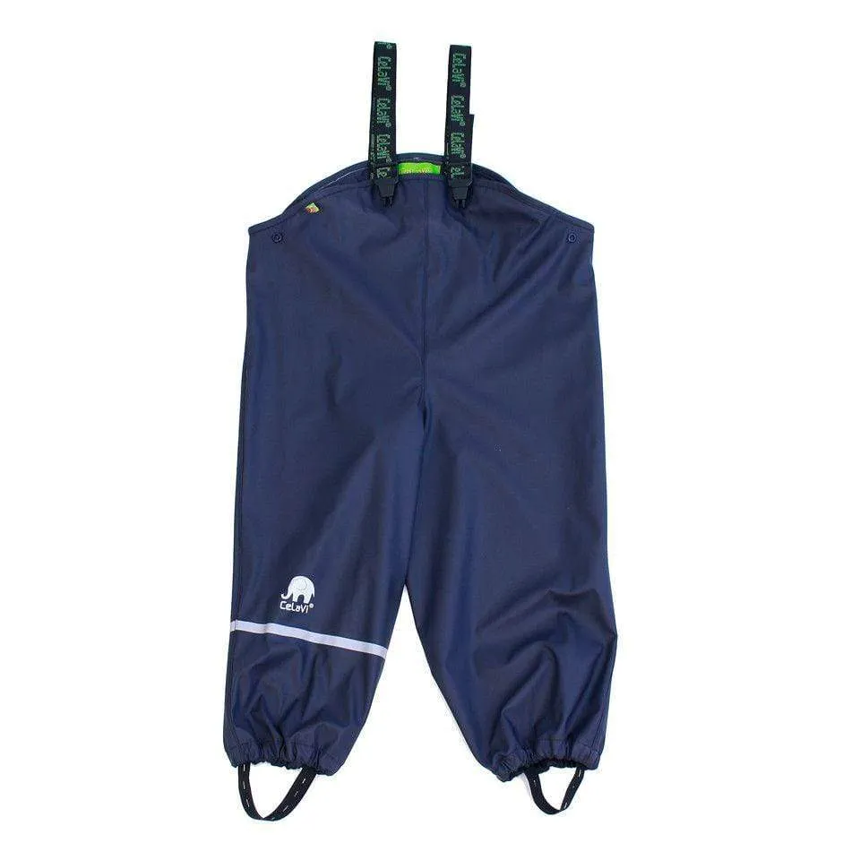 Bibbed Rain Pants: Navy