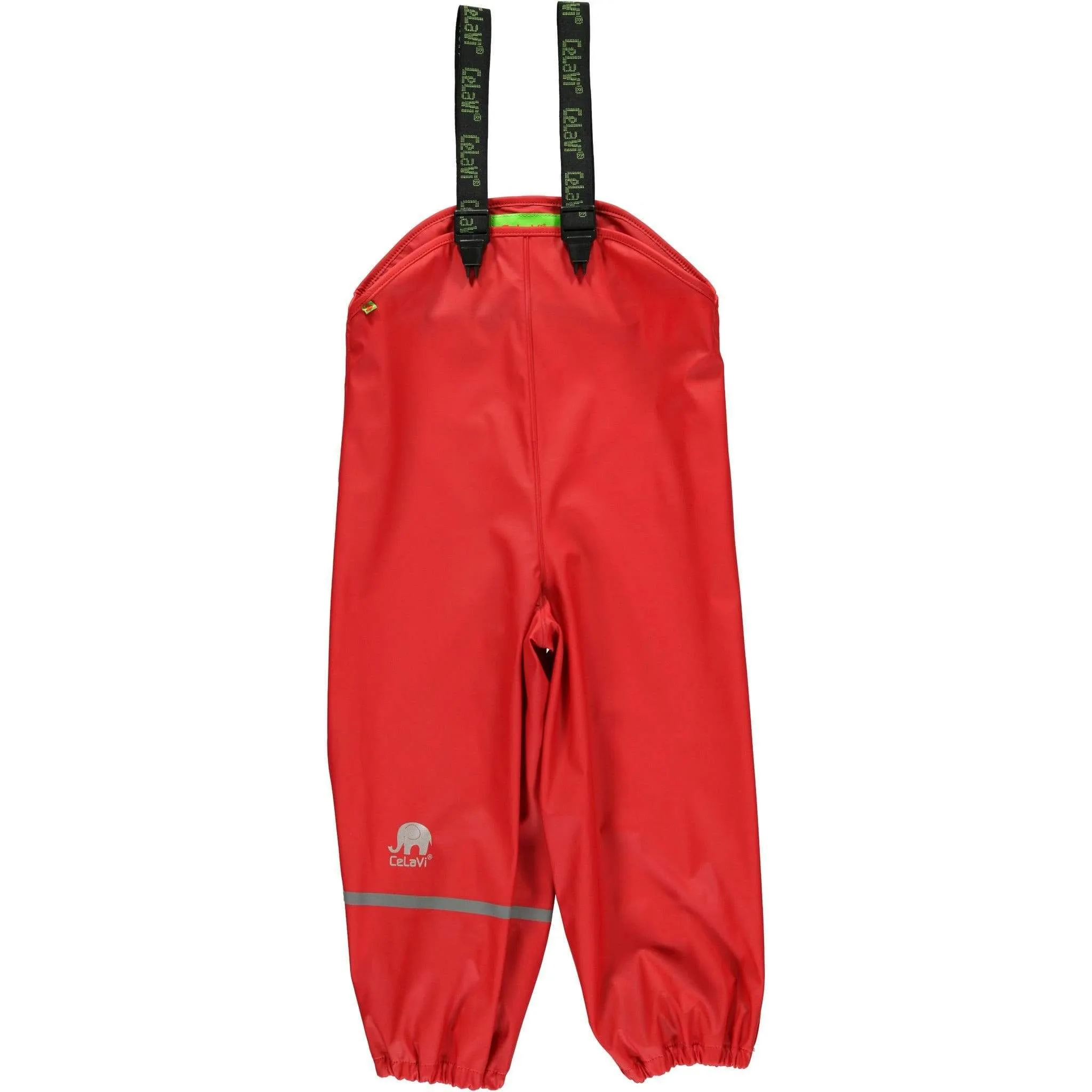 Bibbed Rain Pants: Red