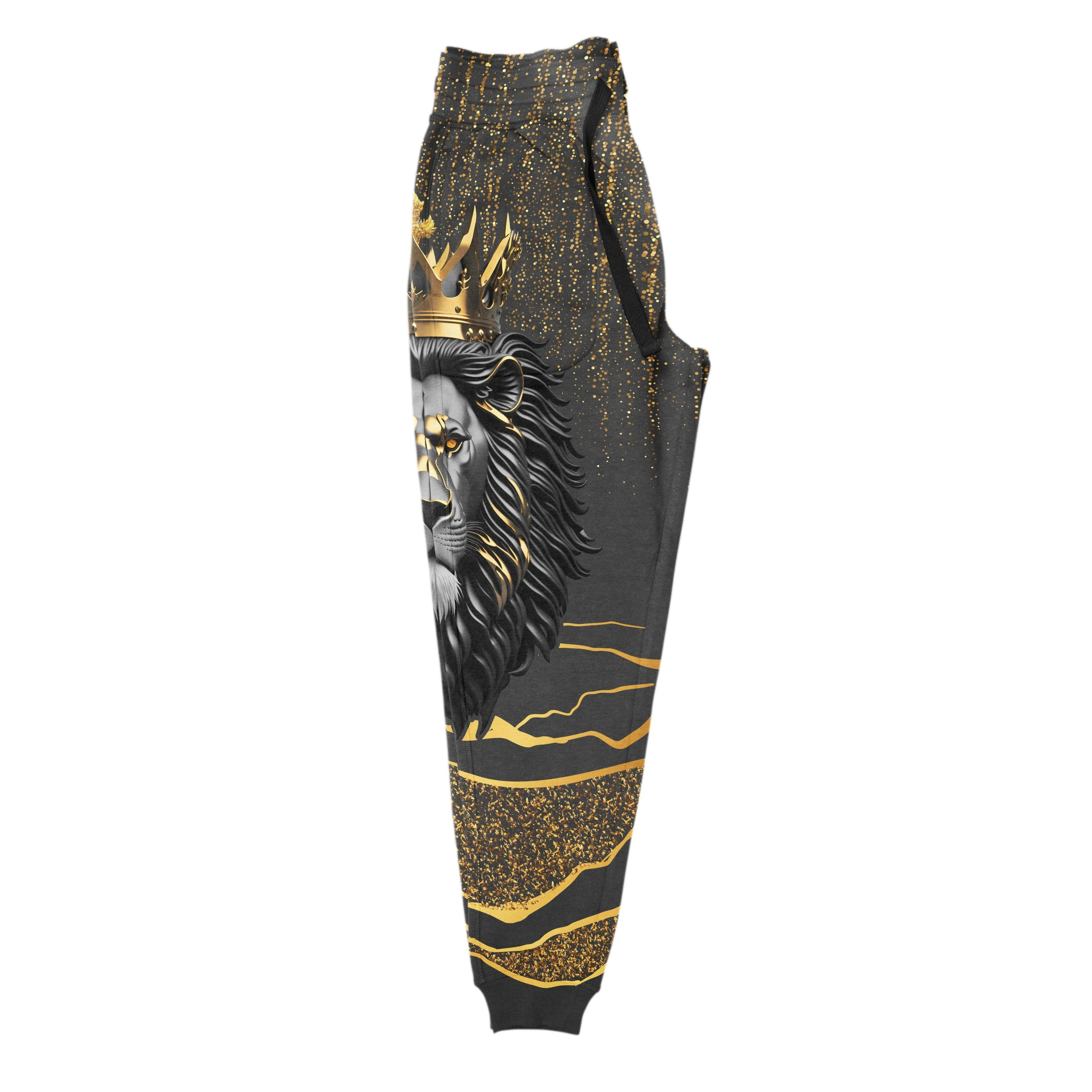 Black and Gold Lion Joggers