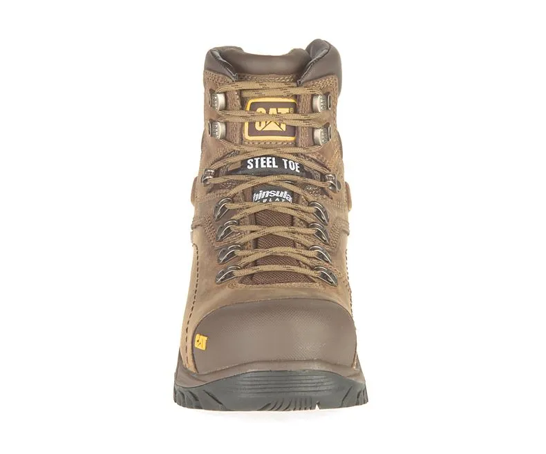 Cat P89940-12W Caterpillar Mens Hi-Waterproof Steel Toe Work Boot,Dark Beige, 12