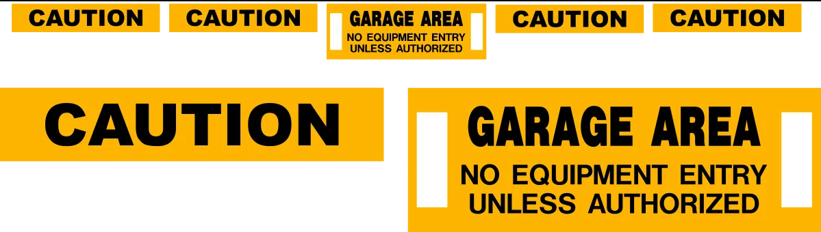 Caution Garage Area