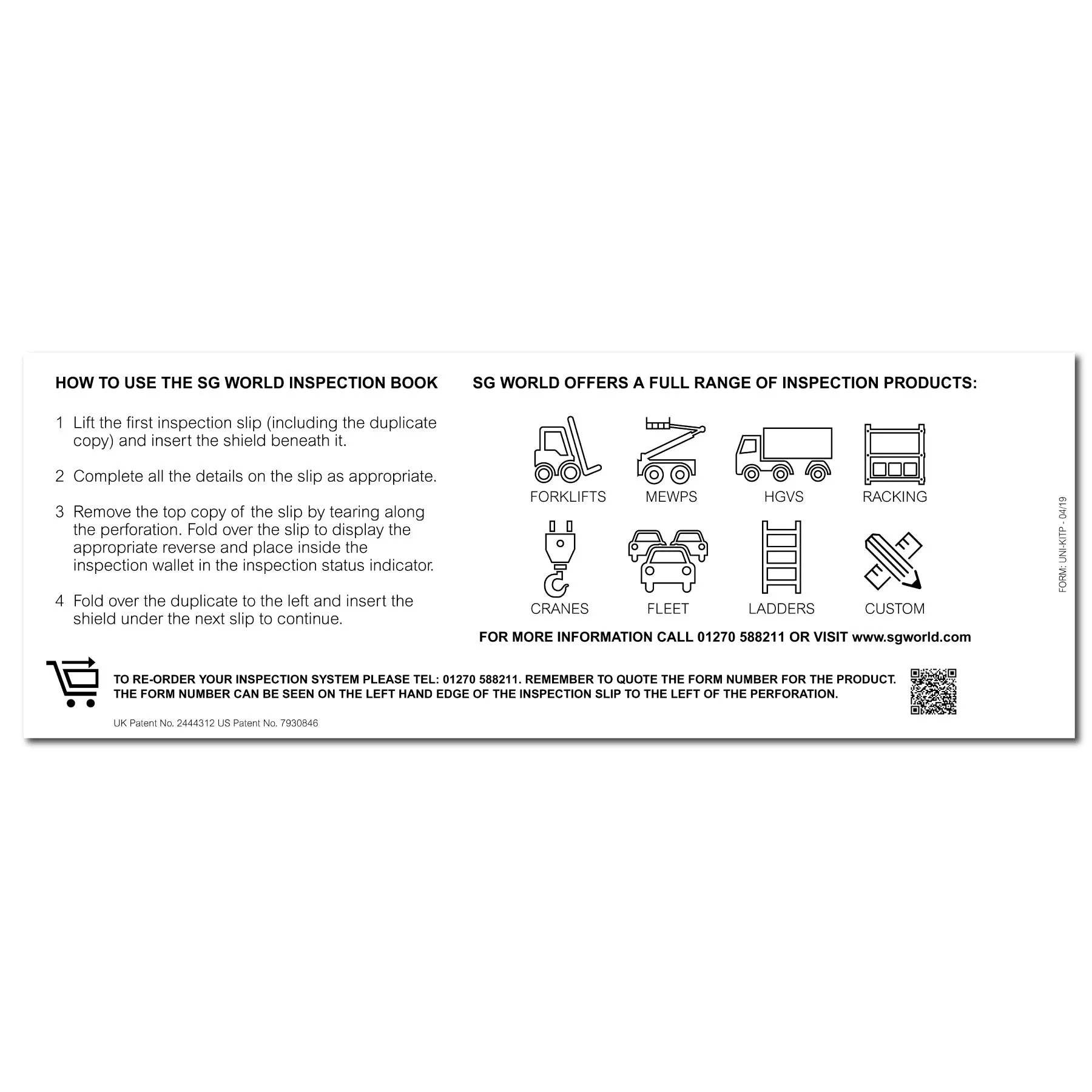 Compactor Pre-Use Visual Inspection Checklist (pad of 30)