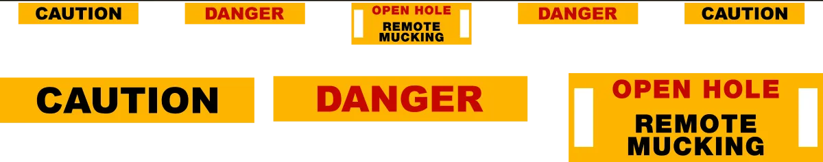 Contract Banner - Danger Open Hole Caution Remote Mucking 16 FT