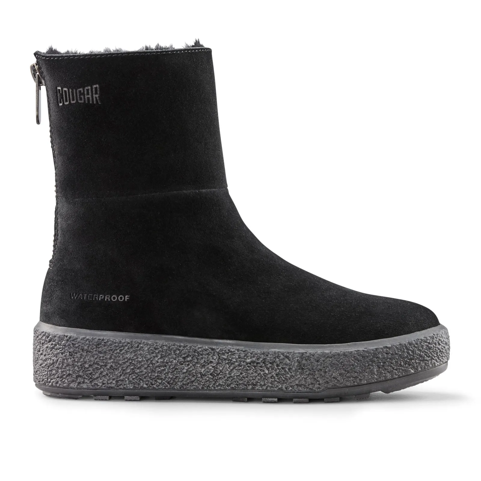 Cougar Button Winter Boot (Women) - Black Suede