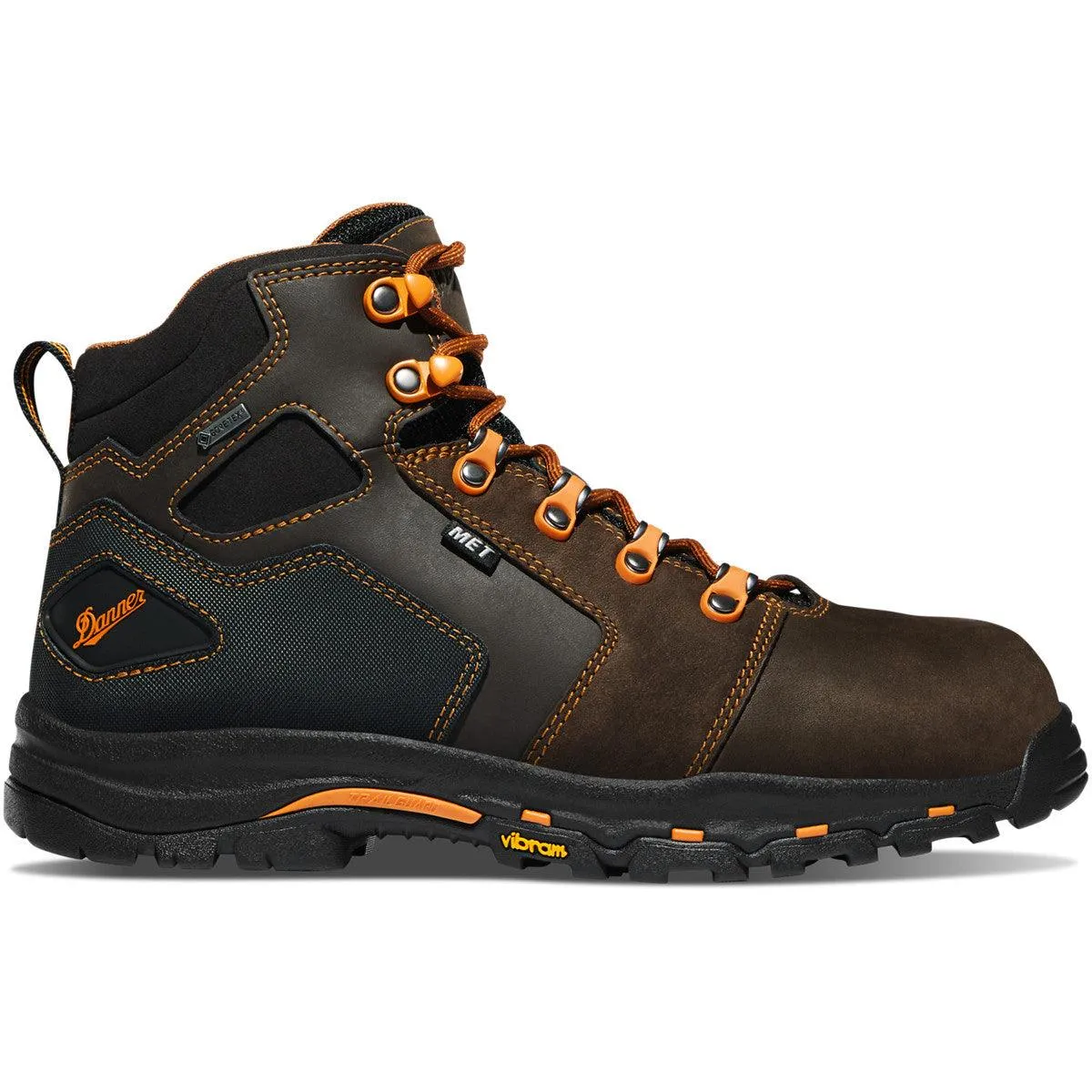 Danner Men's Vicious Met Guard 4.5" Brown/ Orange Waterproof Work Boot 13855