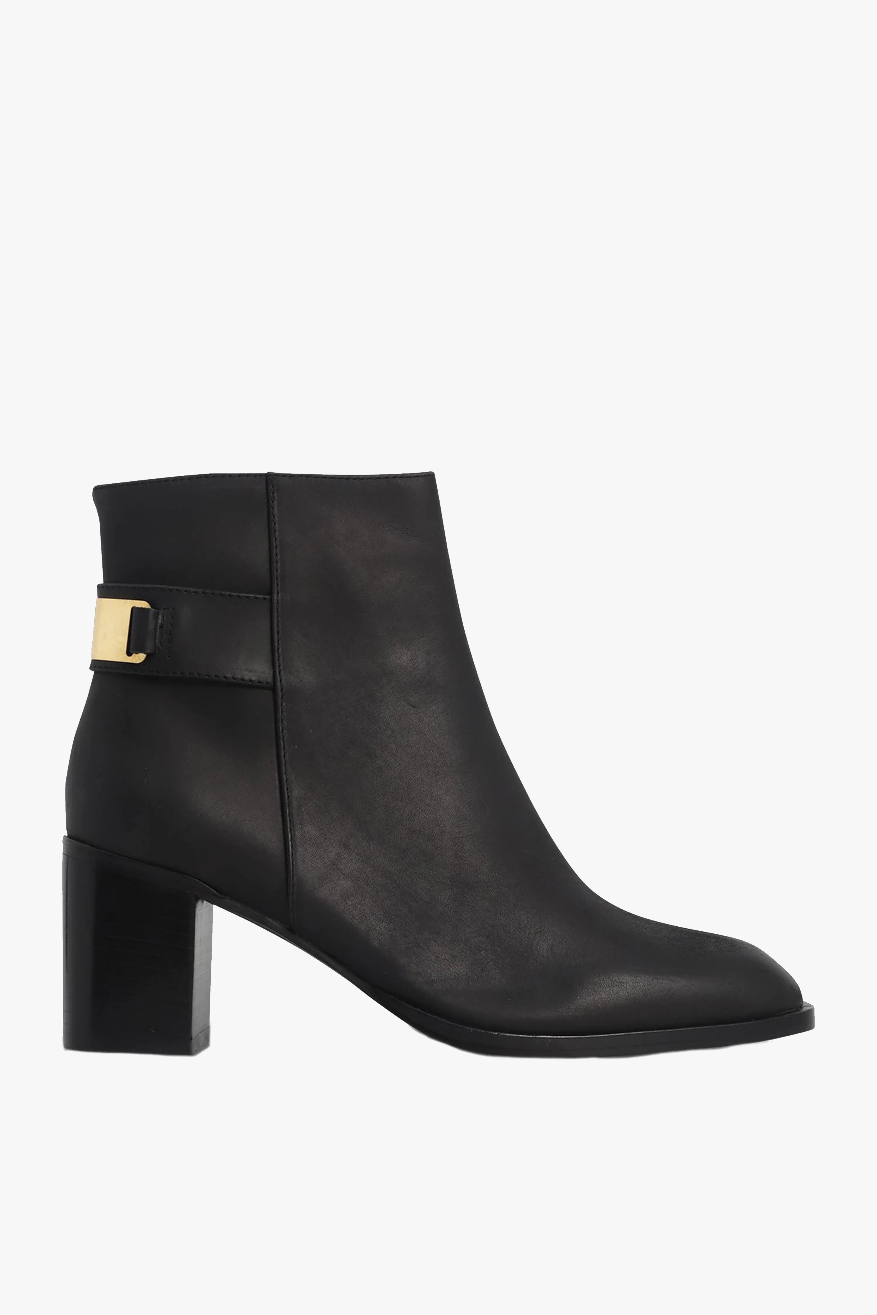 Elsie Mid Heel Black Ankle Boot