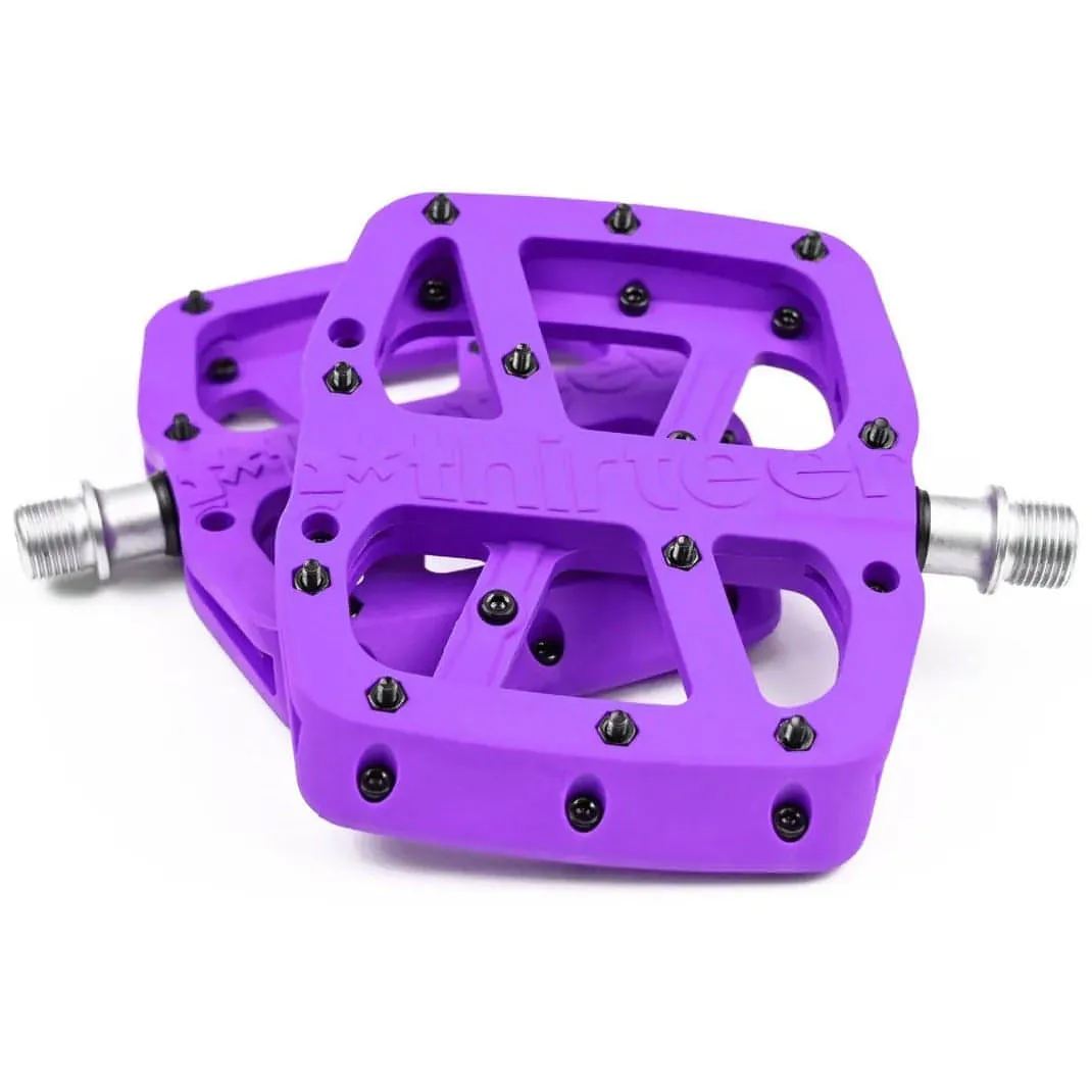 E*Thirteen Base Flat MTB Pedals Composite - Purple