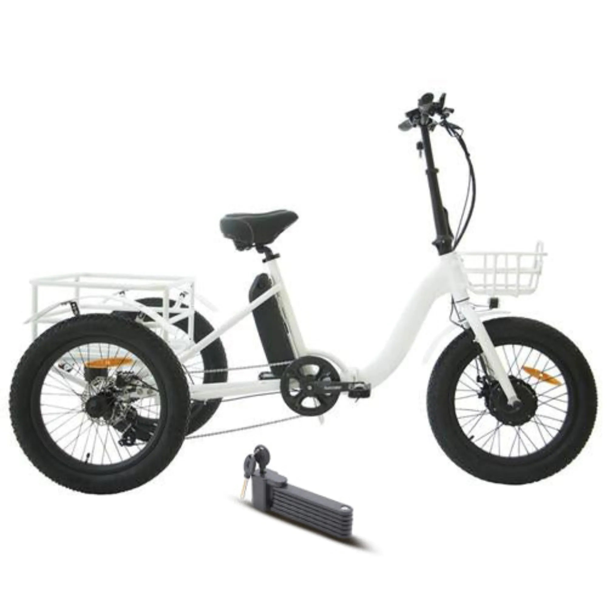 Eunorau 500W 20" Trike Fat Tire Folding Electric Tricycle