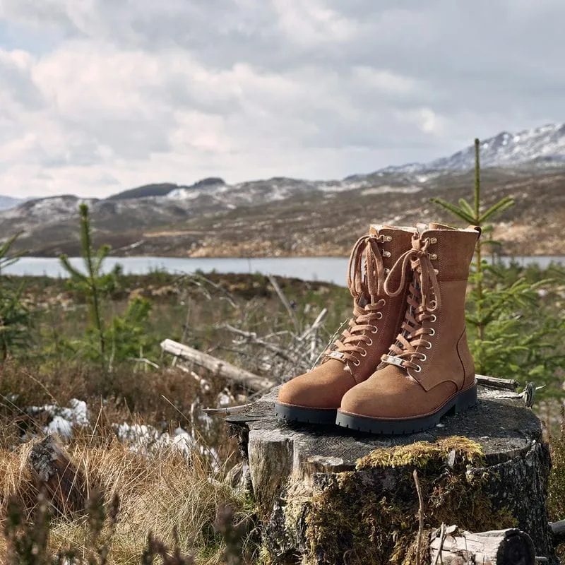 Fairfax & Favor Anglesey Ladies Shearling Lined Boot - Cognac