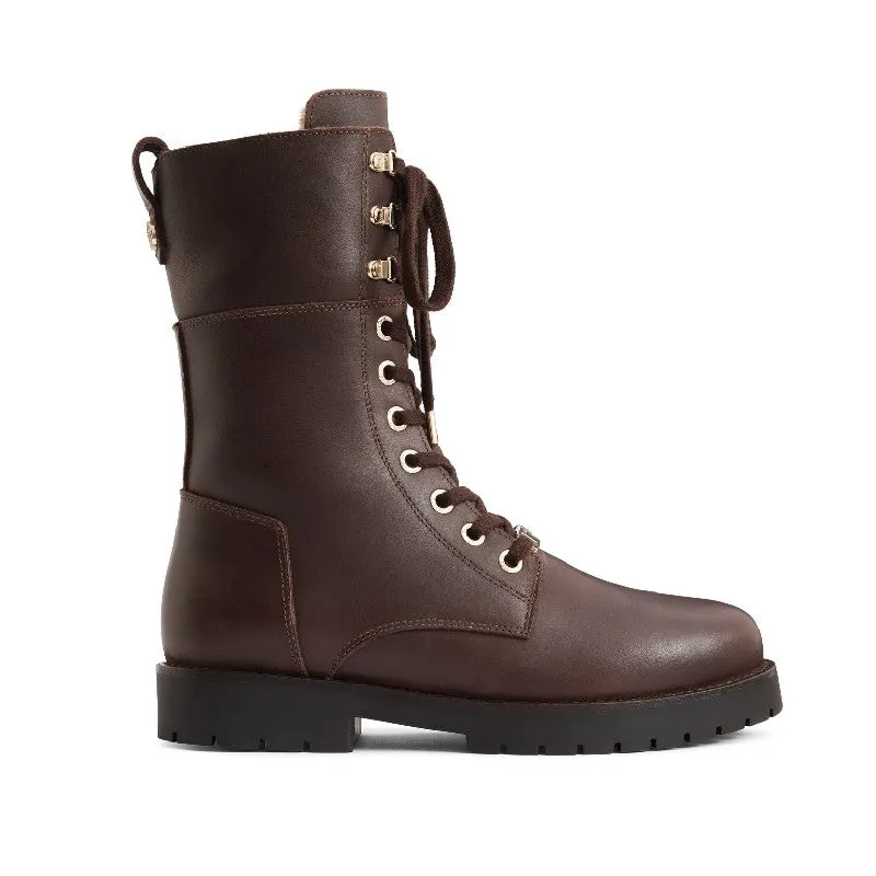 Fairfax & Favor Anglesey Ladies Shearling Lined Boot - Mahogany Leather