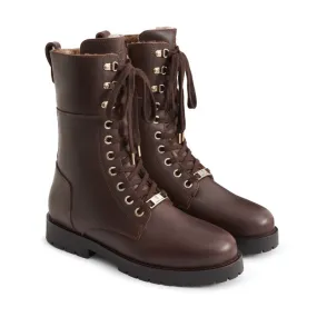 Fairfax & Favor Anglesey Ladies Shearling Lined Boot - Mahogany Leather