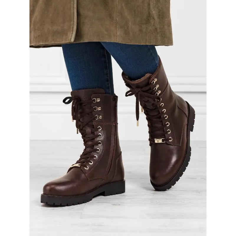 Fairfax & Favor Anglesey Ladies Shearling Lined Boot - Mahogany Leather