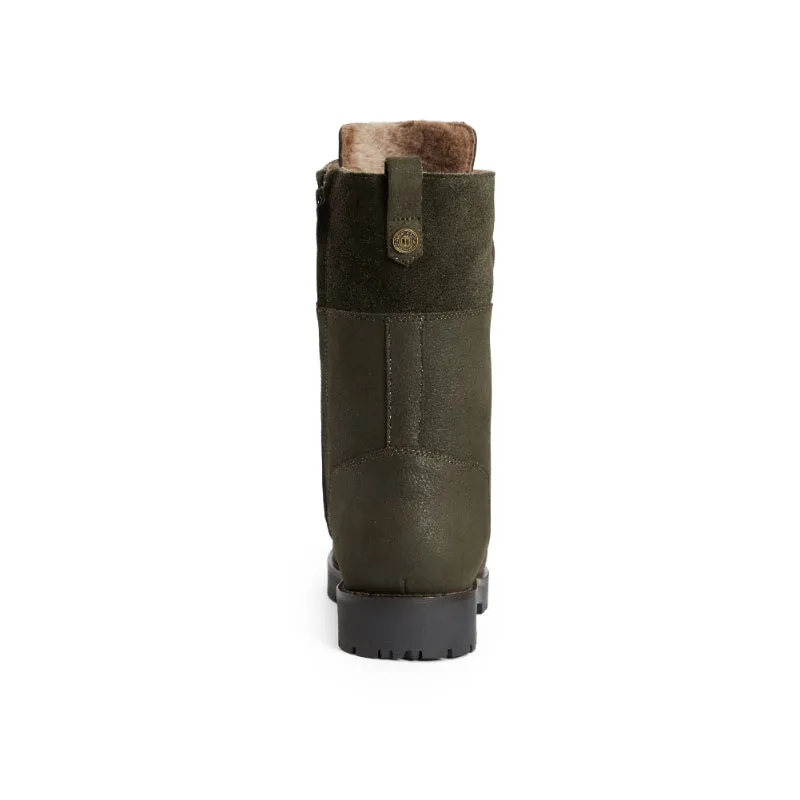 Fairfax & Favor Anglesey Ladies Shearling Lined Boot - Moss Green