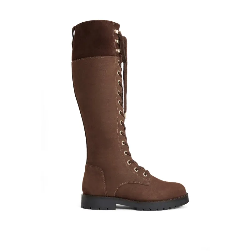 Fairfax & Favor Knee High Anglesey Ladies Shearling Lined Boot - Chocolate