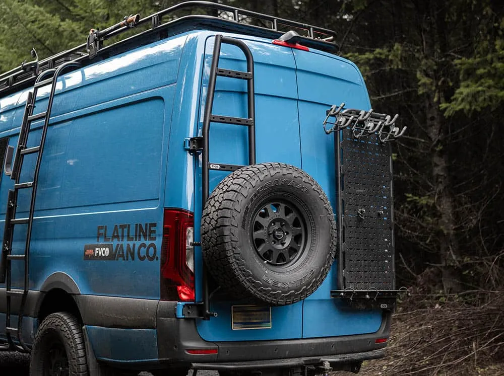 Flatline Van Co Sprinter Van Rear Ladder and Tire Carrier