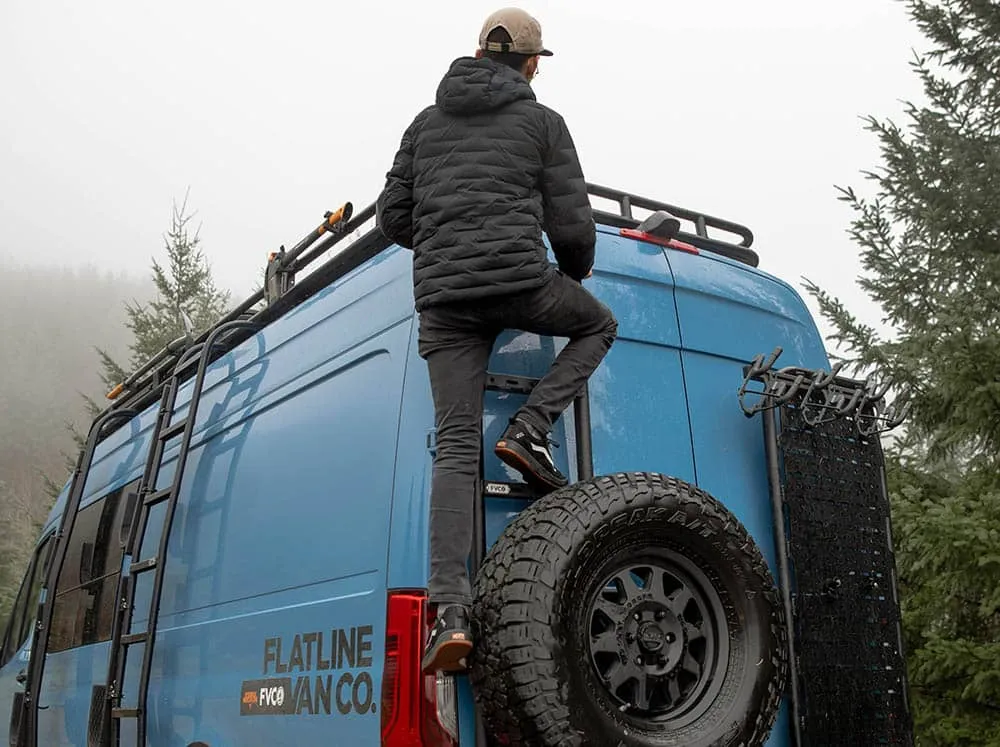 Flatline Van Co Sprinter Van Rear Ladder and Tire Carrier