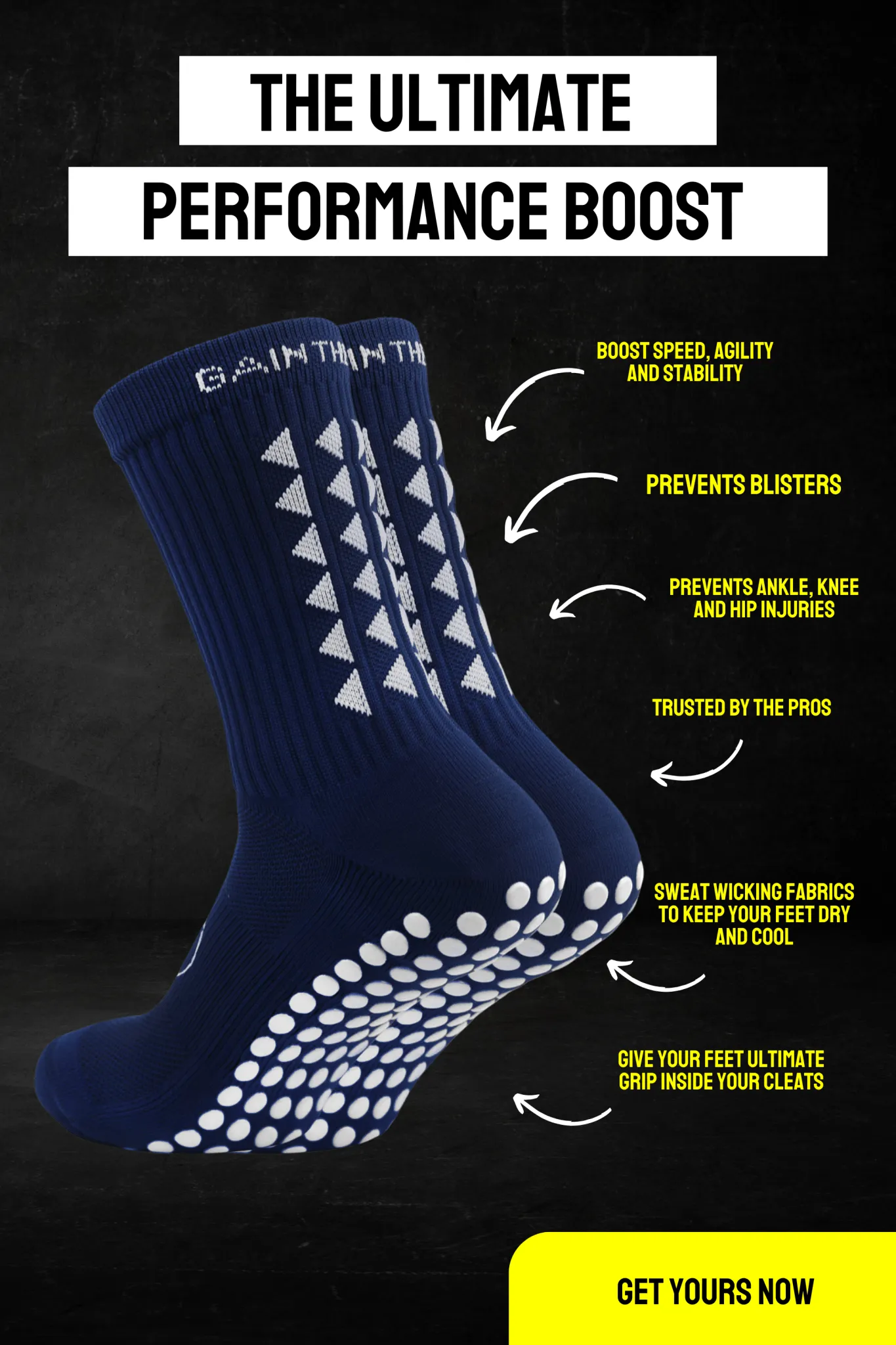 GRIP SOCKS 2.0  MidCalf Length - Navy Blue