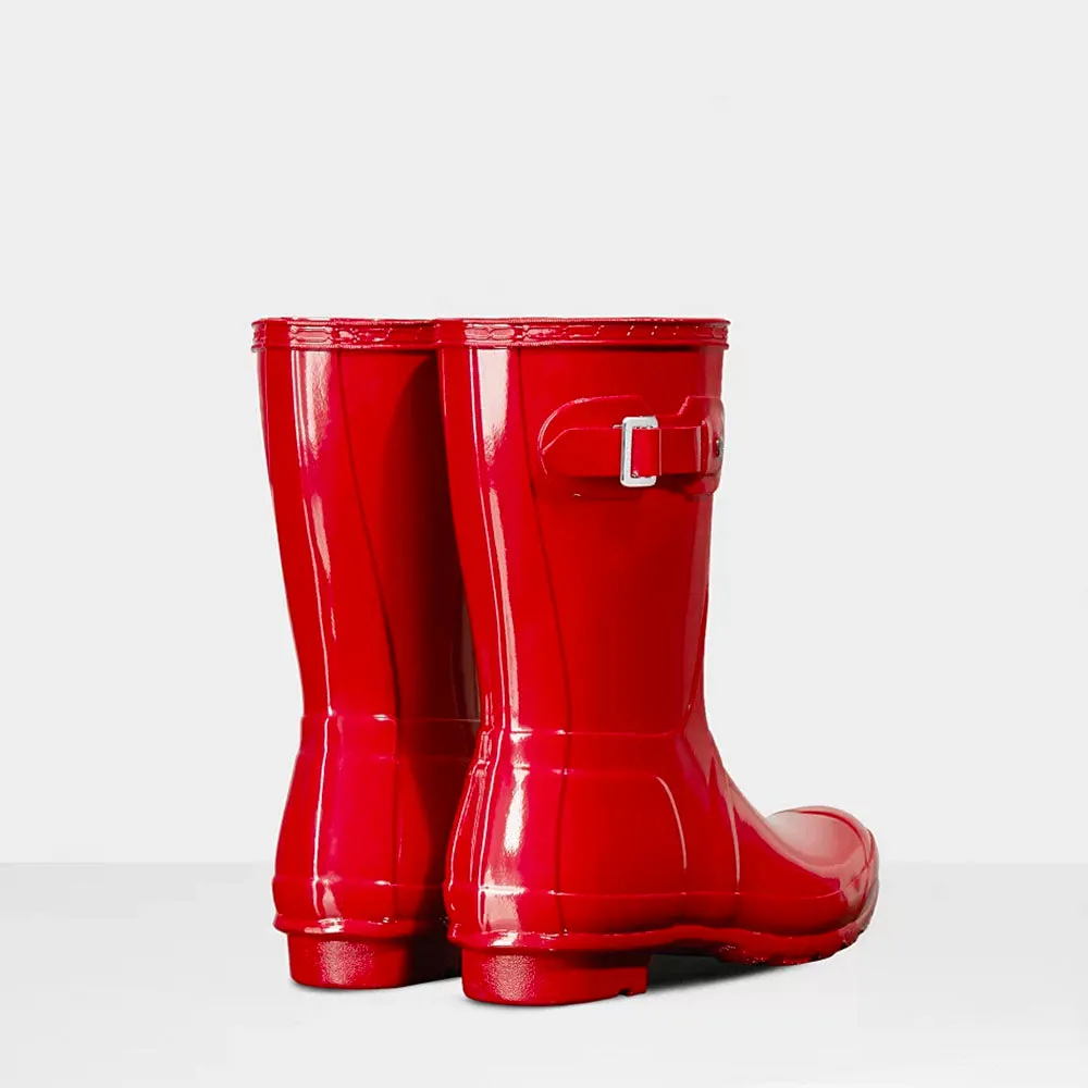 Hunter Women's Original Short Wellington Boots in Military Red Gloss