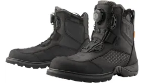 ICON Stormhawk Boots Black Waterproof BOA D3O Oil Resistant Sole