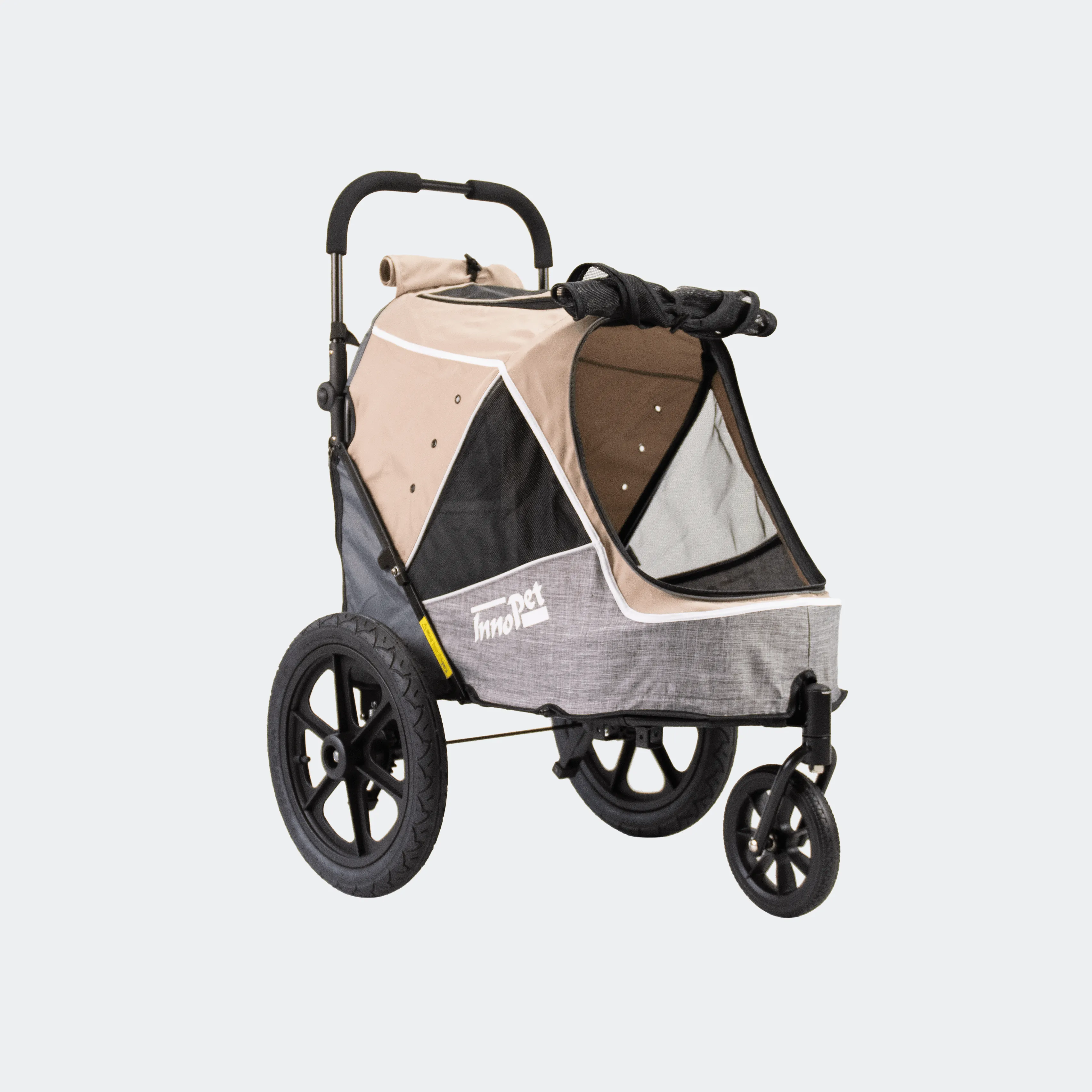 Innopet® Sporty Evolution V2.0 Dog Bike Trailer & Pram with Free Rain Cover | Latte