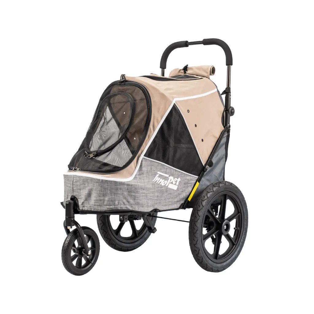 Innopet® Sporty Evolution V2.0 Dog Bike Trailer & Pram with Free Rain Cover | Latte