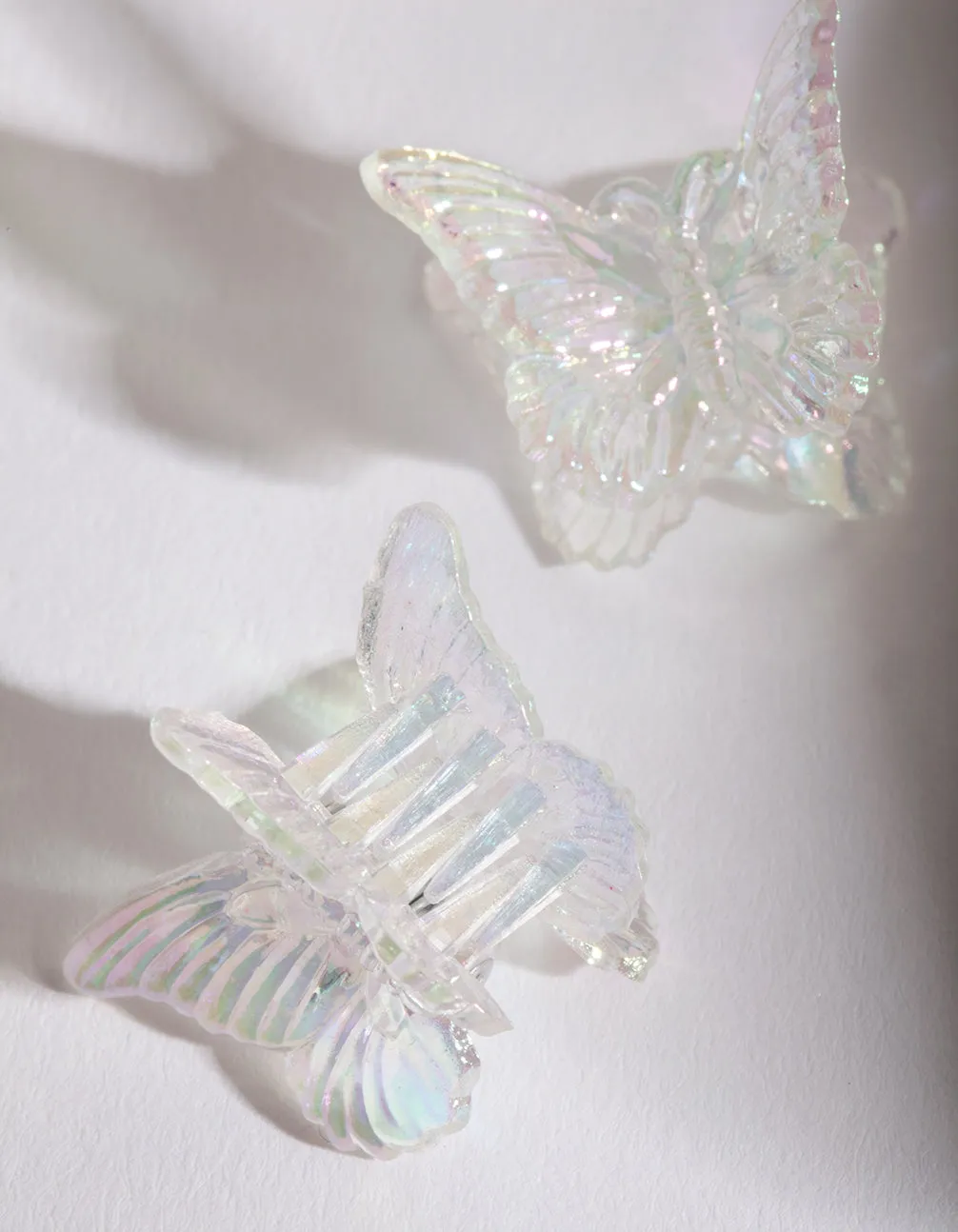 Kids Clear Acrylic Butterfly Clip Pack