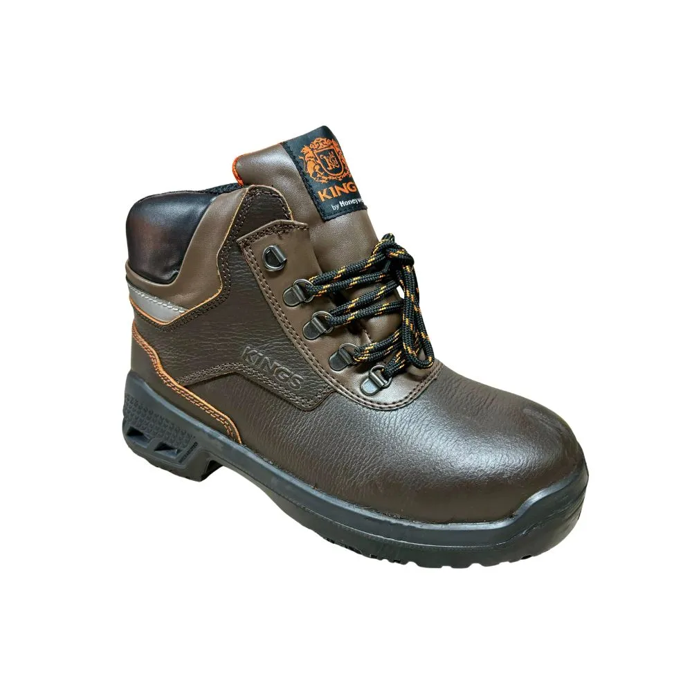 KING'S Brown Mid Cut Padded Ankle Collar Safety Boot Dual Density Polyurethane (PU) | Model : KWD301K | UK Sizes: #3, #04, #05, #6, #7, #8, #9, #10, #11, #12, #13