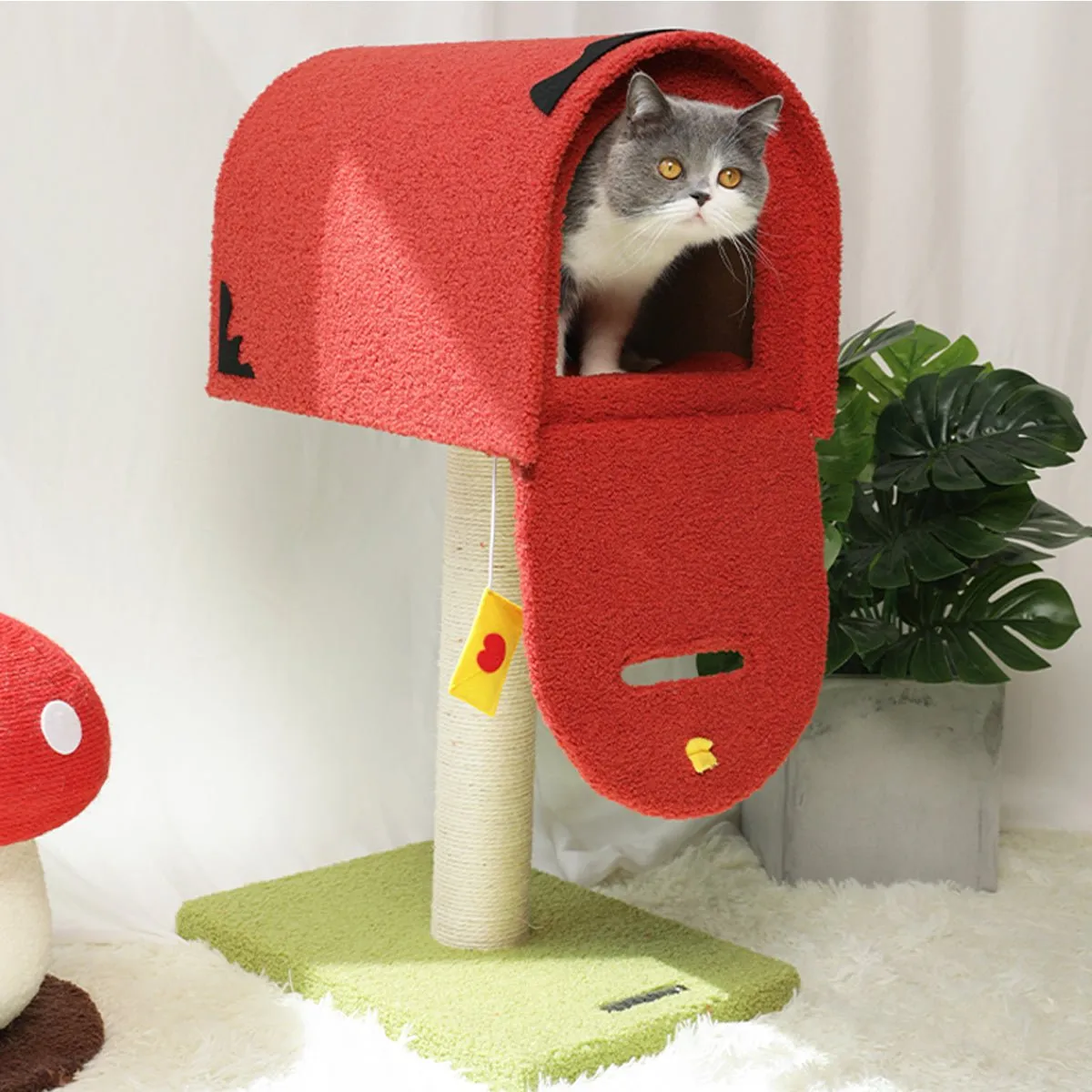 Mailbox Red Climbing Frame Cat Tree