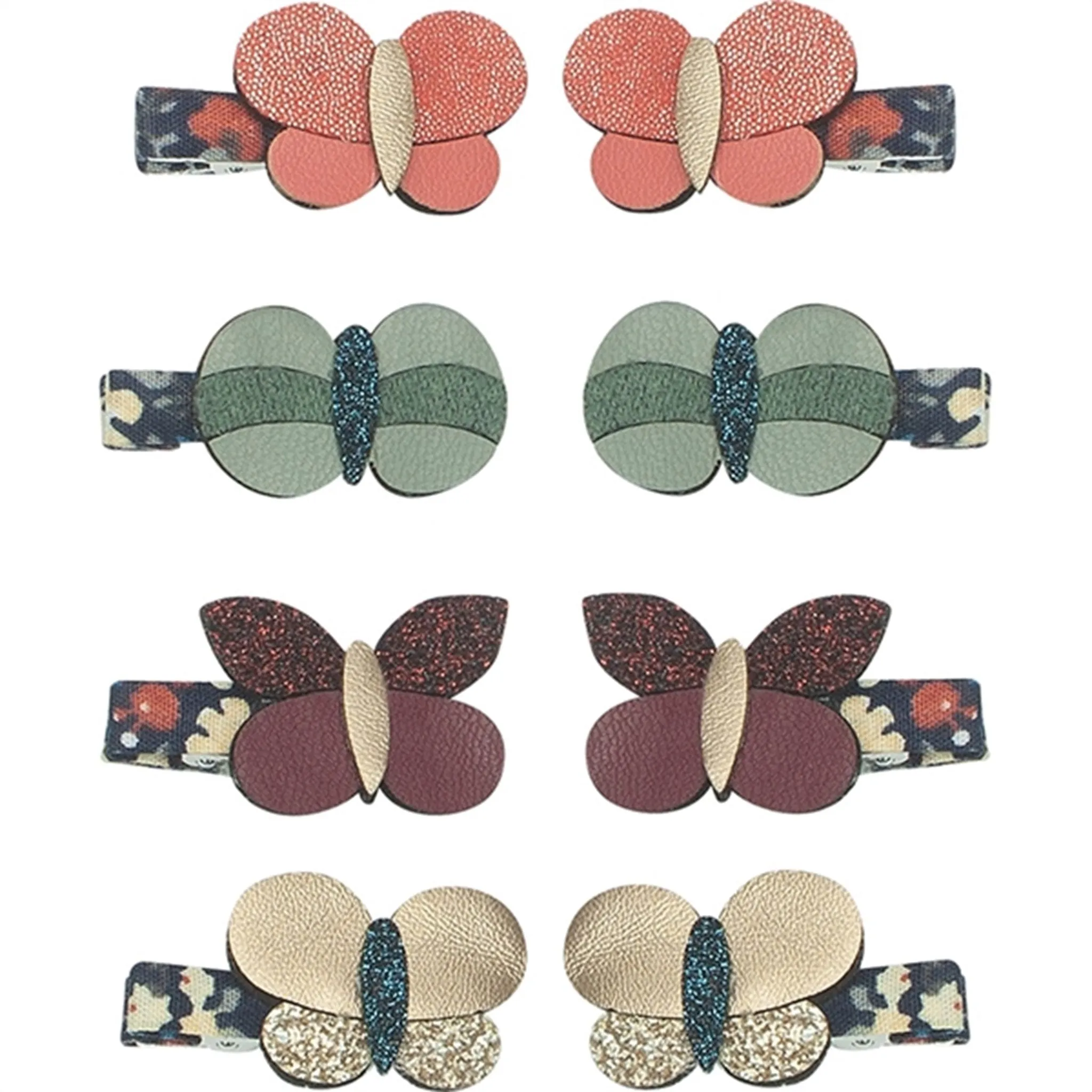 Mimi & Lula 8 Hair Clips Mini Bonnie Butterfly Winter Ivy