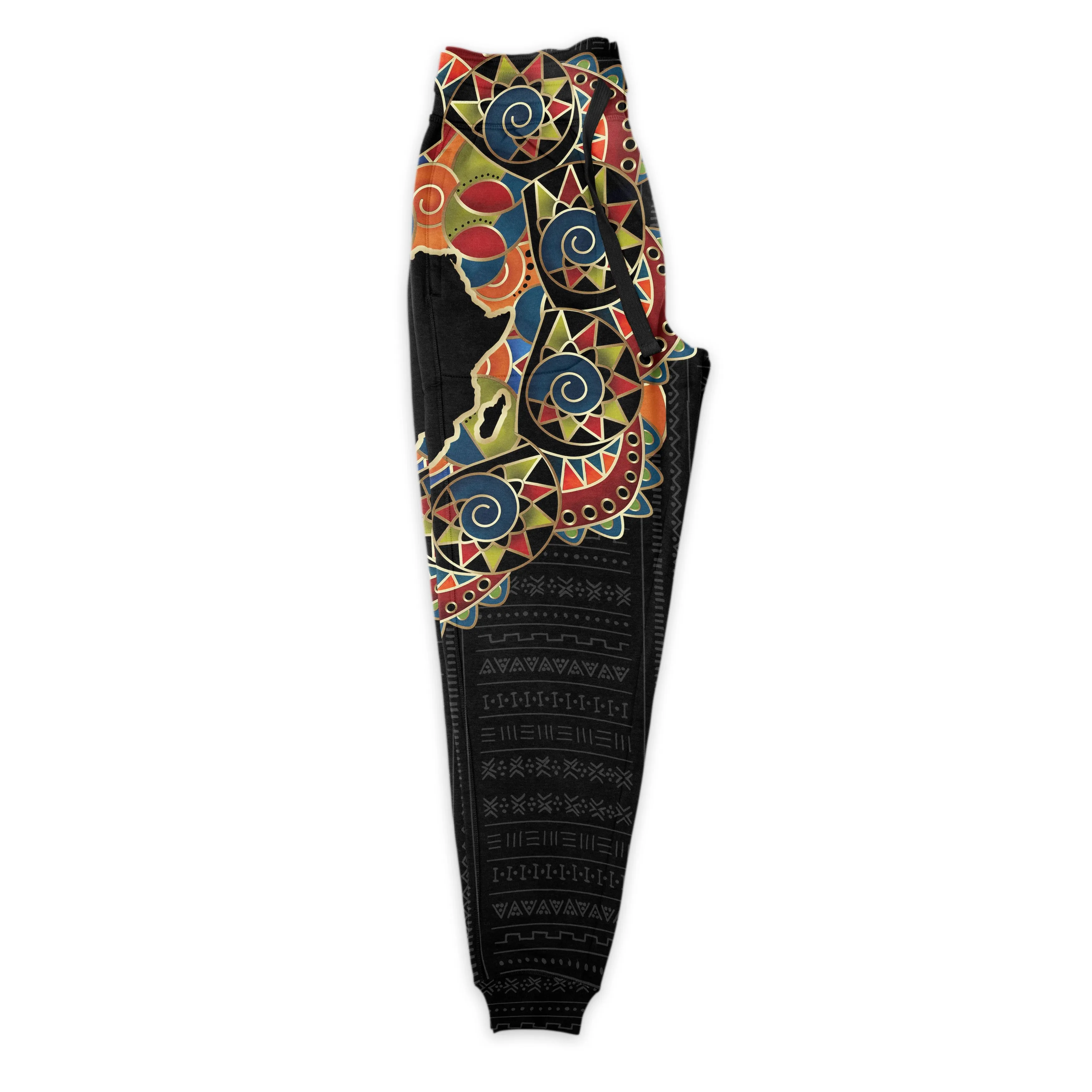 Multi-Colored African Pattern Print Joggers