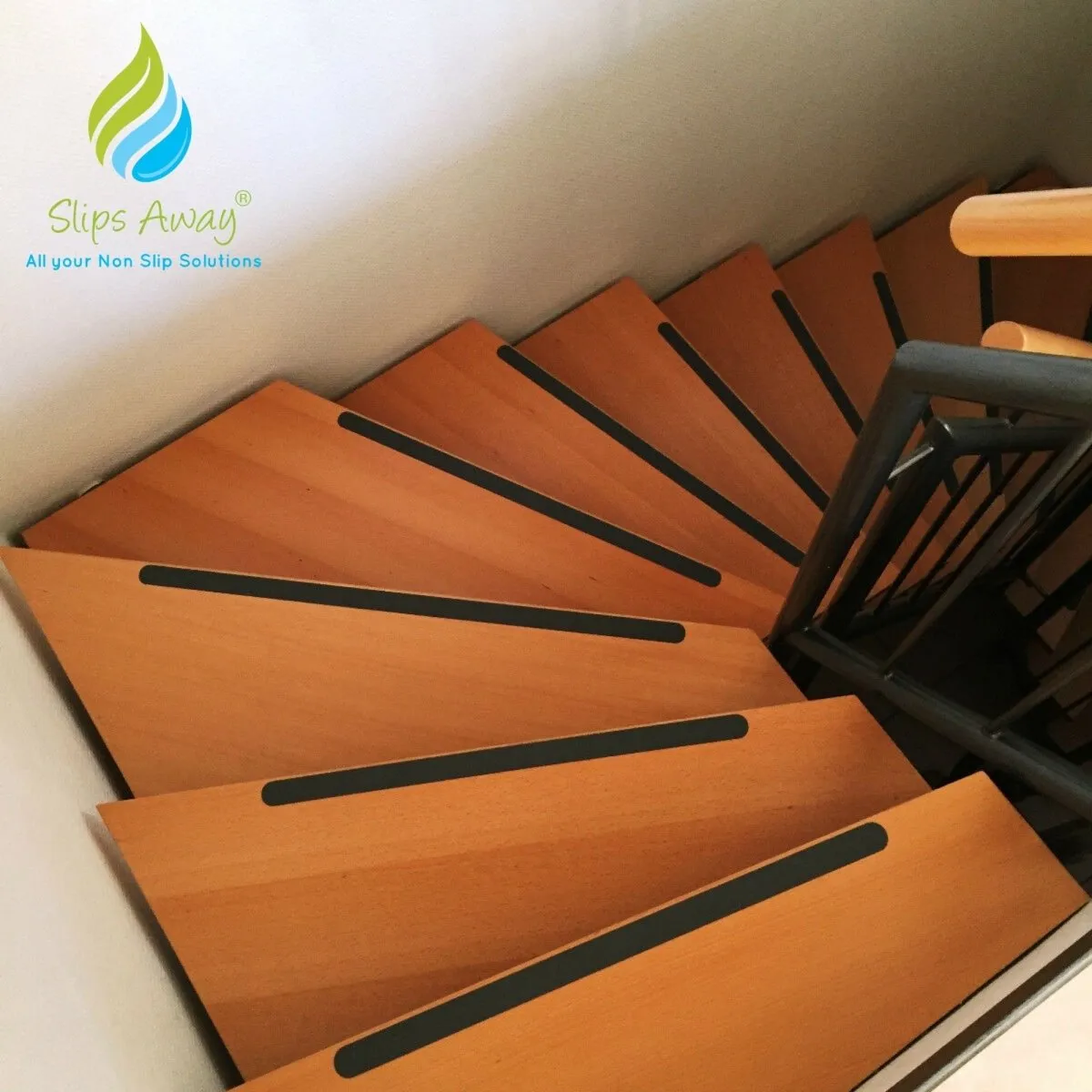 Non Slip Strips for Stairs - Black 64cm x 3 cm (16x pack)