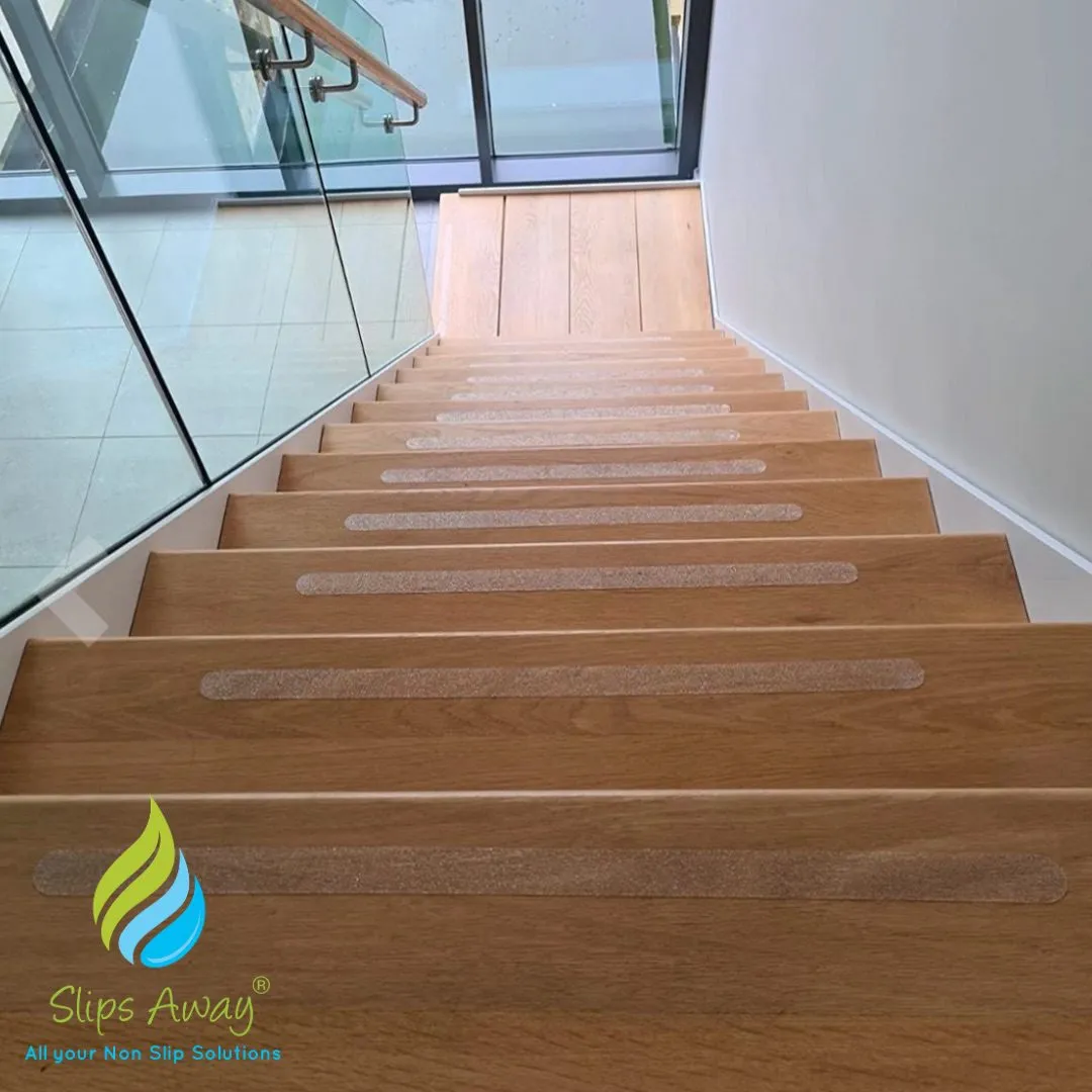 Non Slip Strips for Stairs - Clear 64cm x 3 cm (16x pack)