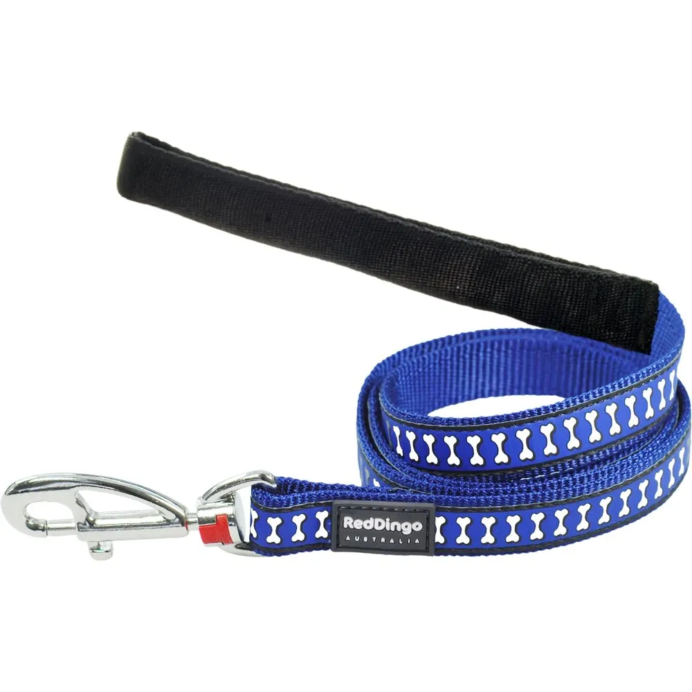 Red Dingo Reflective Bones Dog Lead - Large