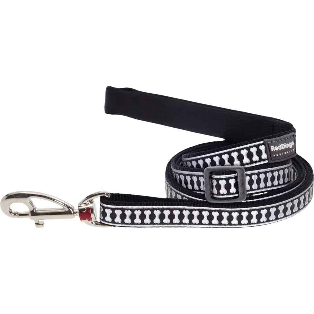 Red Dingo Reflective Bones Dog Lead - Medium