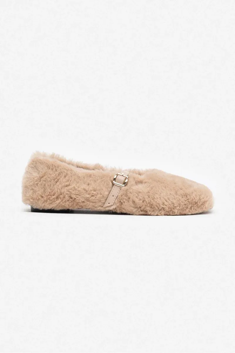 Reina Fur Flats