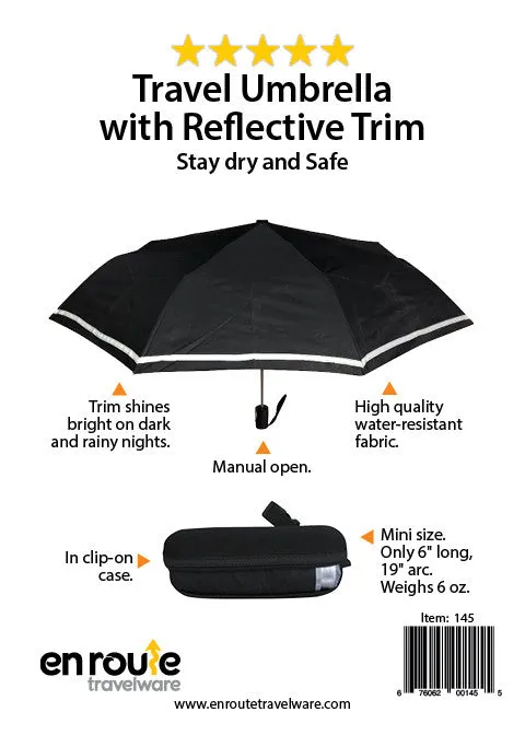 Travel Umbrella with Reflective Trim (#145)