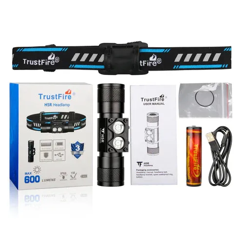 TrustFire H5R Rechargeable Headlamp 600 Lumens