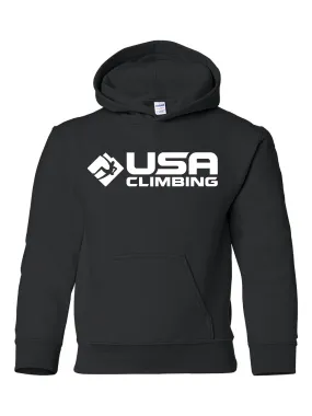 USA Climbing BW Horizontal Logo Hoodie - Youth