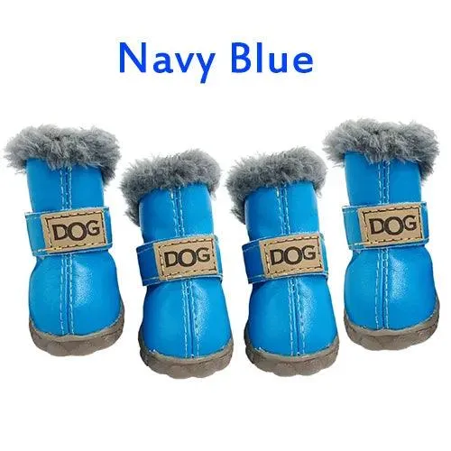 Winter Dog Snow Boots with Fur