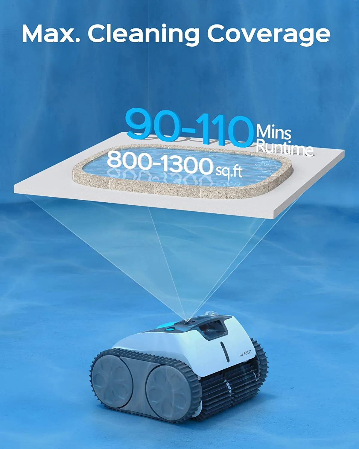 WYBOT Osprey 700 Cordless Robotic Pool Cleaner with Quick Charger